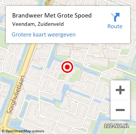 Locatie op kaart van de 112 melding: Brandweer Met Grote Spoed Naar Veendam, Zuidenveld op 14 augustus 2018 11:35