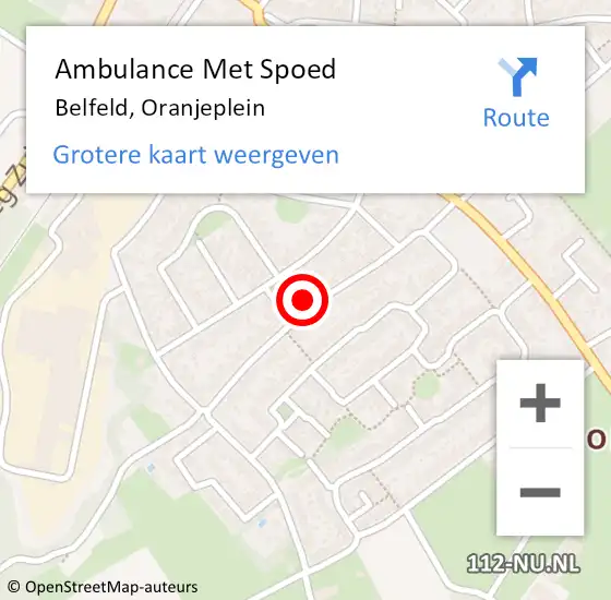 Locatie op kaart van de 112 melding: Ambulance Met Spoed Naar Belfeld, Oranjeplein op 6 maart 2014 01:00