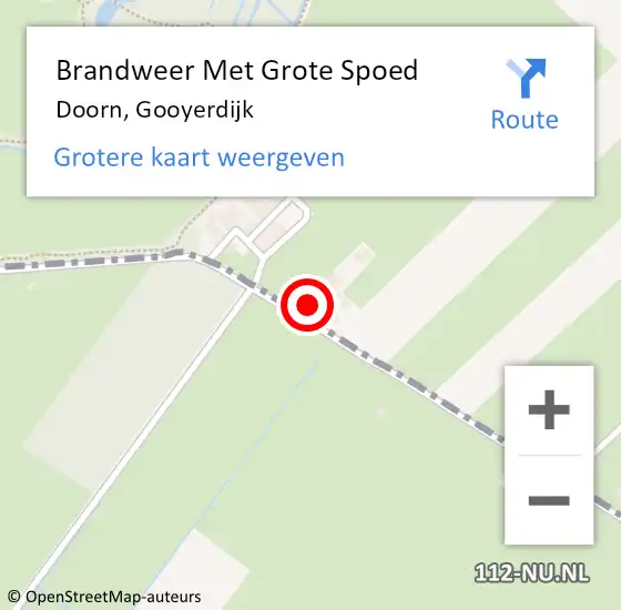 Locatie op kaart van de 112 melding: Brandweer Met Grote Spoed Naar Doorn, Gooyerdijk op 14 augustus 2018 16:40