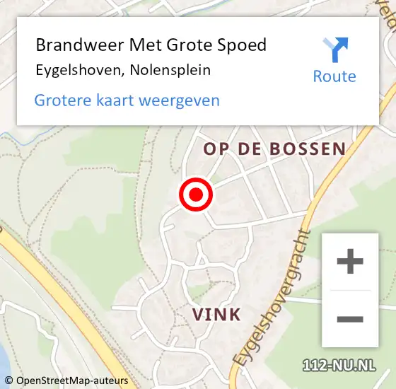 Locatie op kaart van de 112 melding: Brandweer Met Grote Spoed Naar Eygelshoven, Nolensplein op 14 augustus 2018 21:07