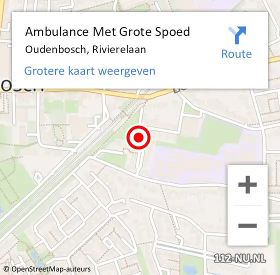 Locatie op kaart van de 112 melding: Ambulance Met Grote Spoed Naar Oudenbosch, Rivierelaan op 6 maart 2014 04:30