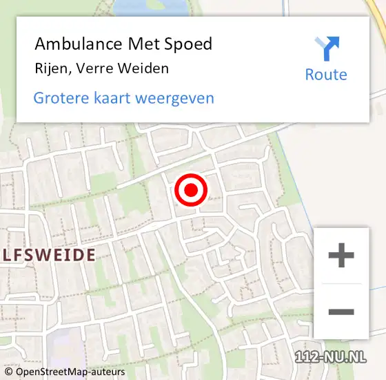 Locatie op kaart van de 112 melding: Ambulance Met Spoed Naar Rijen, Verre Weiden op 15 augustus 2018 04:27