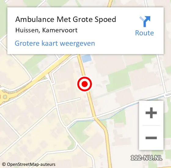 Locatie op kaart van de 112 melding: Ambulance Met Grote Spoed Naar Huissen, Kamervoort op 15 augustus 2018 07:28