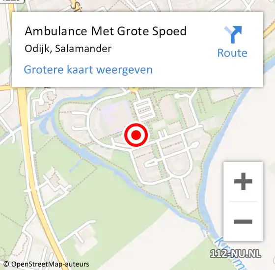 Locatie op kaart van de 112 melding: Ambulance Met Grote Spoed Naar Odijk, Salamander op 15 augustus 2018 08:49