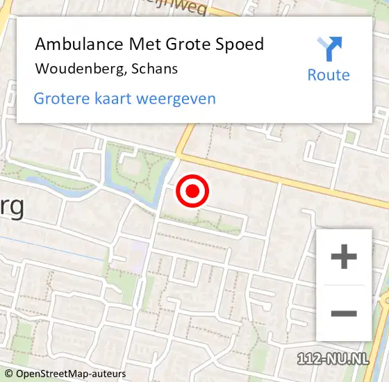 Locatie op kaart van de 112 melding: Ambulance Met Grote Spoed Naar Woudenberg, Schans op 15 augustus 2018 11:51