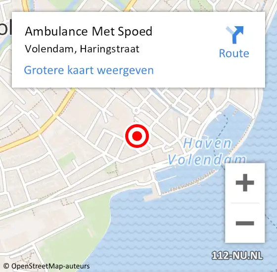 Locatie op kaart van de 112 melding: Ambulance Met Spoed Naar Volendam, Haringstraat op 15 augustus 2018 12:03