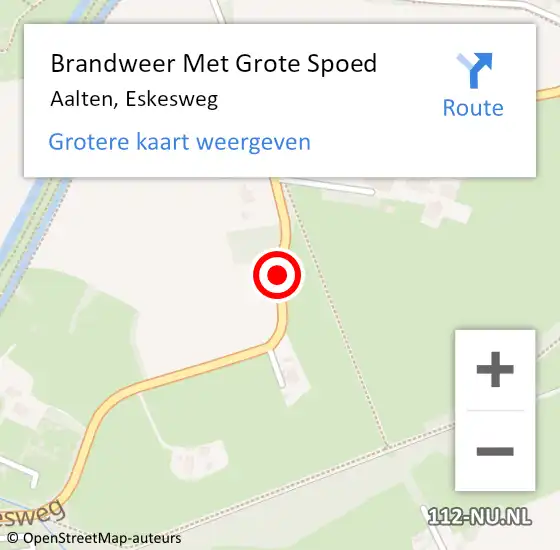 Locatie op kaart van de 112 melding: Brandweer Met Grote Spoed Naar Aalten, Eskesweg op 15 augustus 2018 14:00