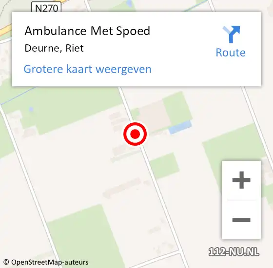 Locatie op kaart van de 112 melding: Ambulance Met Spoed Naar Deurne, Riet op 15 augustus 2018 18:59