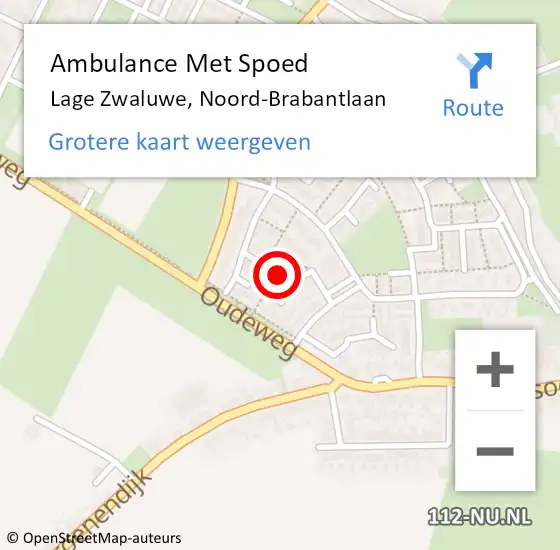 Locatie op kaart van de 112 melding: Ambulance Met Spoed Naar Lage Zwaluwe, Noord-Brabantlaan op 15 augustus 2018 20:49