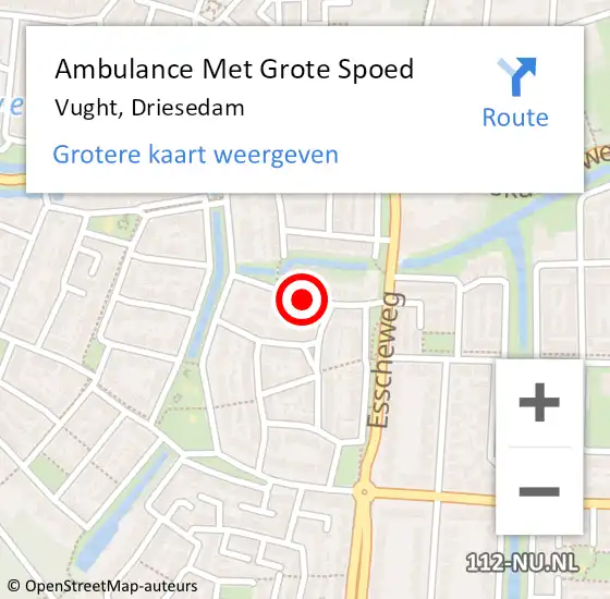 Locatie op kaart van de 112 melding: Ambulance Met Grote Spoed Naar Vught, Driesedam op 15 augustus 2018 21:29