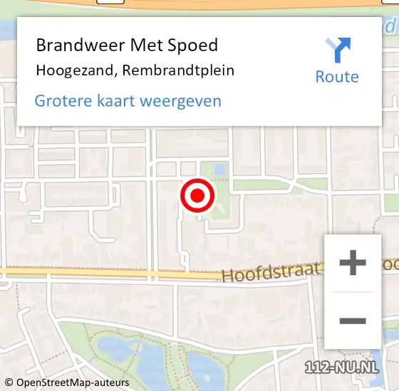 Locatie op kaart van de 112 melding: Brandweer Met Spoed Naar Hoogezand, Rembrandtplein op 15 augustus 2018 21:41