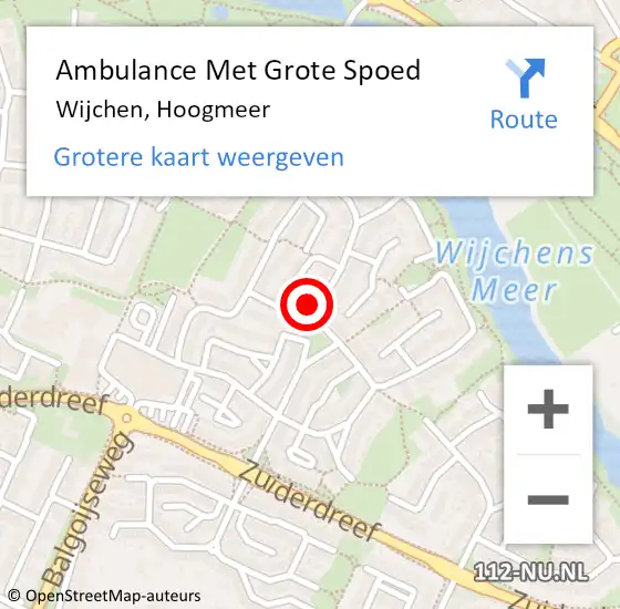Locatie op kaart van de 112 melding: Ambulance Met Grote Spoed Naar Wijchen, Hoogmeer op 15 augustus 2018 22:05