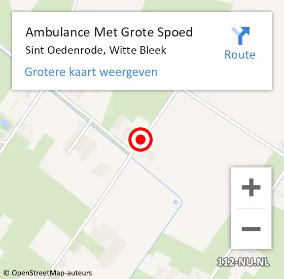 Locatie op kaart van de 112 melding: Ambulance Met Grote Spoed Naar Sint Oedenrode, Witte Bleek op 15 augustus 2018 23:19