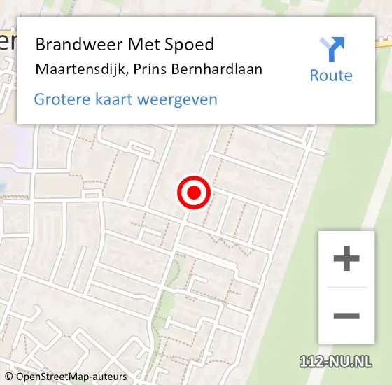 Locatie op kaart van de 112 melding: Brandweer Met Spoed Naar Maartensdijk, Prins Bernhardlaan op 16 augustus 2018 05:15