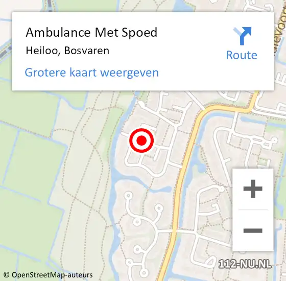 Locatie op kaart van de 112 melding: Ambulance Met Spoed Naar Heiloo, Bosvaren op 16 augustus 2018 08:36