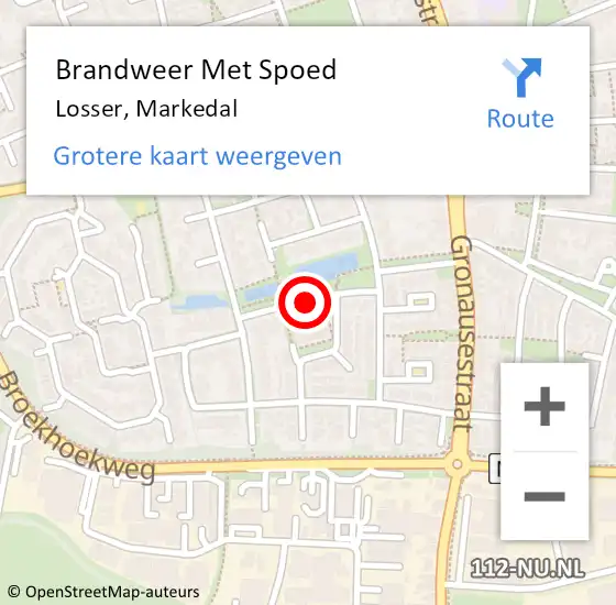 Locatie op kaart van de 112 melding: Brandweer Met Spoed Naar Losser, Markedal op 7 september 2013 11:51