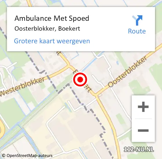 Locatie op kaart van de 112 melding: Ambulance Met Spoed Naar Oosterblokker, Boekert op 16 augustus 2018 09:59