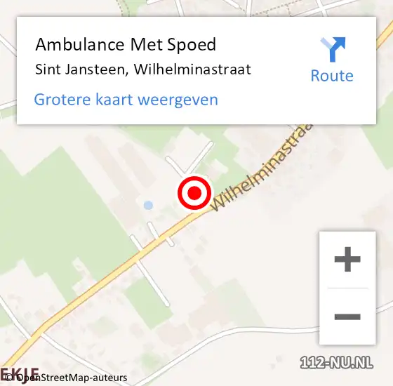 Locatie op kaart van de 112 melding: Ambulance Met Spoed Naar Sint Jansteen, Wilhelminastraat op 16 augustus 2018 10:30