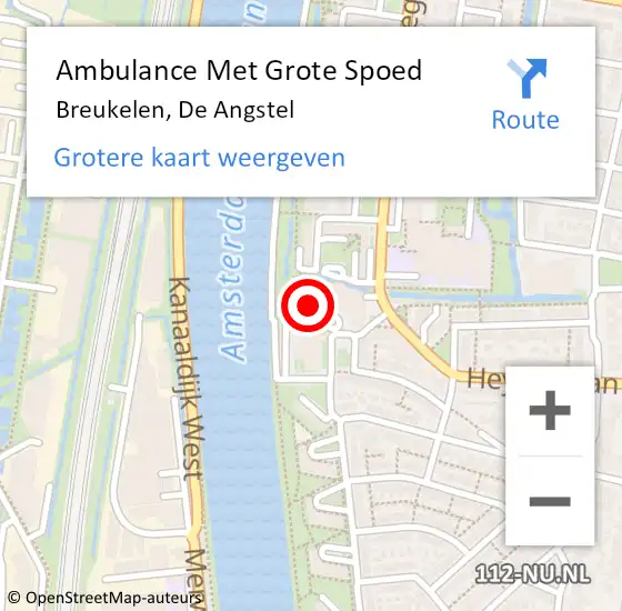 Locatie op kaart van de 112 melding: Ambulance Met Grote Spoed Naar Breukelen, De Angstel op 16 augustus 2018 11:05