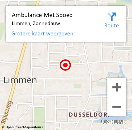Locatie op kaart van de 112 melding: Ambulance Met Spoed Naar Limmen, Zonnedauw op 16 augustus 2018 11:14