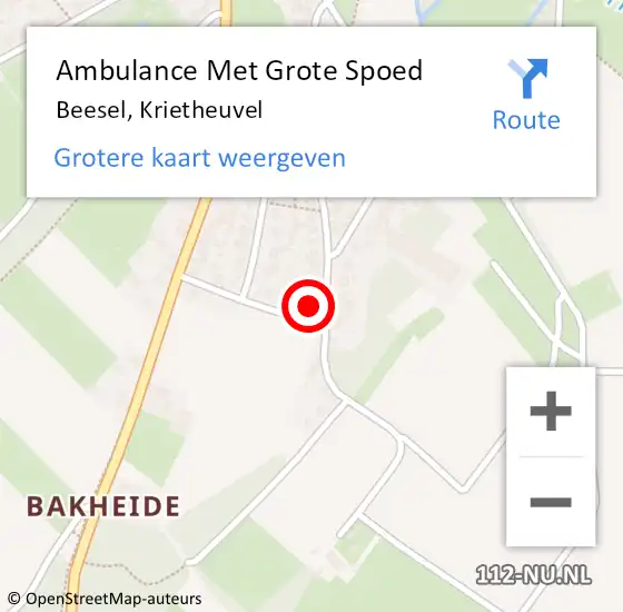 Locatie op kaart van de 112 melding: Ambulance Met Grote Spoed Naar Beesel, Krietheuvel op 6 maart 2014 08:50