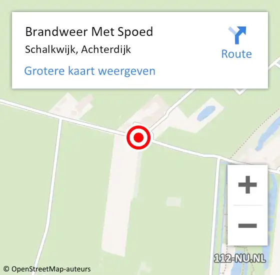 Locatie op kaart van de 112 melding: Brandweer Met Spoed Naar Schalkwijk, Achterdijk op 16 augustus 2018 12:13