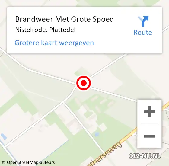 Locatie op kaart van de 112 melding: Brandweer Met Grote Spoed Naar Nistelrode, Plattedel op 16 augustus 2018 12:15