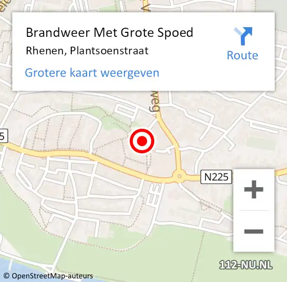 Locatie op kaart van de 112 melding: Brandweer Met Grote Spoed Naar Rhenen, Plantsoenstraat op 16 augustus 2018 12:50