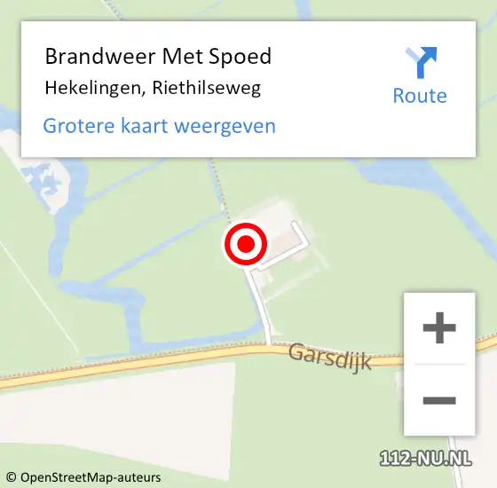 Locatie op kaart van de 112 melding: Brandweer Met Spoed Naar Hekelingen, Riethilseweg op 16 augustus 2018 13:14