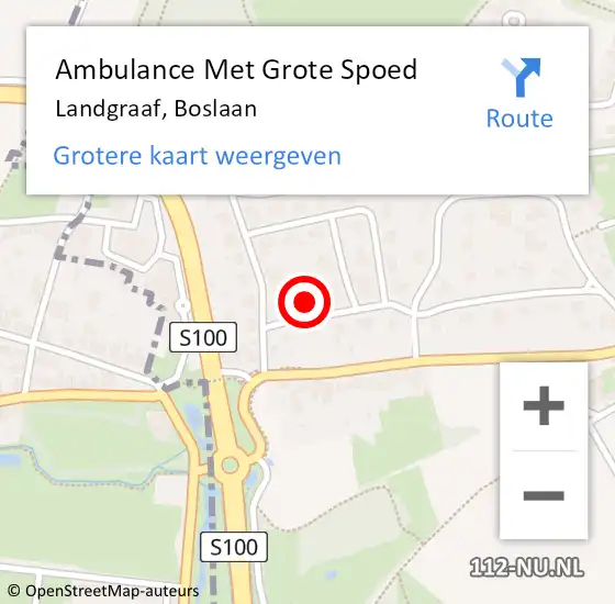 Locatie op kaart van de 112 melding: Ambulance Met Grote Spoed Naar Landgraaf, Boslaan op 6 maart 2014 09:00