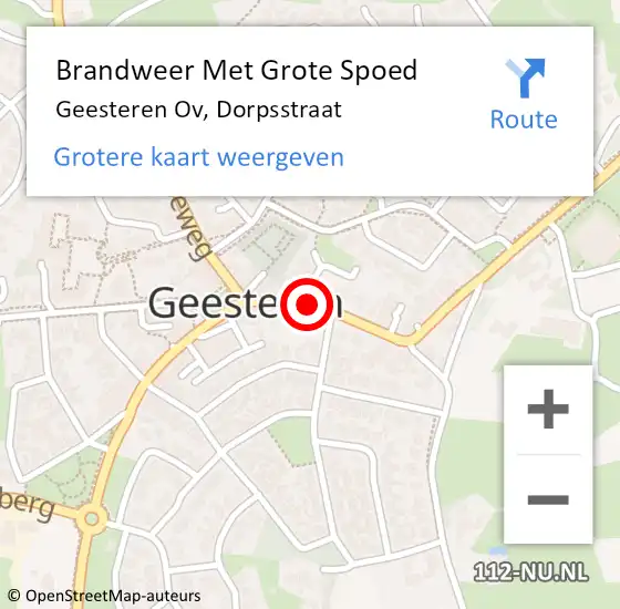 Locatie op kaart van de 112 melding: Brandweer Met Grote Spoed Naar Geesteren Ov, Dorpsstraat op 6 maart 2014 09:09