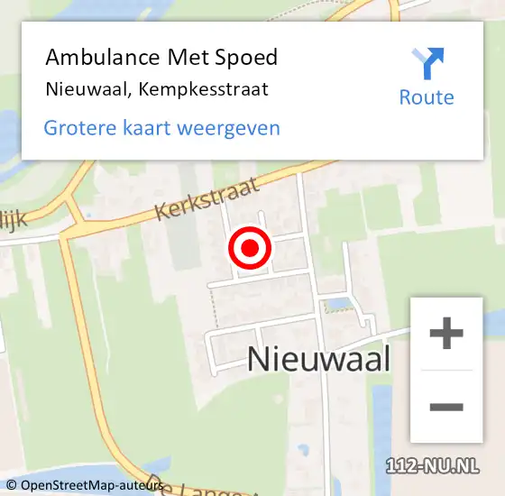 Locatie op kaart van de 112 melding: Ambulance Met Spoed Naar Nieuwaal, Kempkesstraat op 24 september 2013 14:10