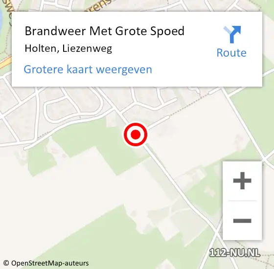 Locatie op kaart van de 112 melding: Brandweer Met Grote Spoed Naar Holten, Liezenweg op 16 augustus 2018 16:50