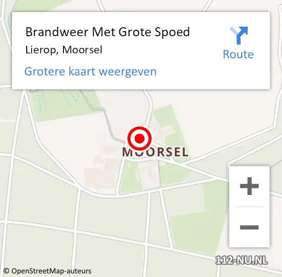 Locatie op kaart van de 112 melding: Brandweer Met Grote Spoed Naar Lierop, Moorsel op 16 augustus 2018 17:06