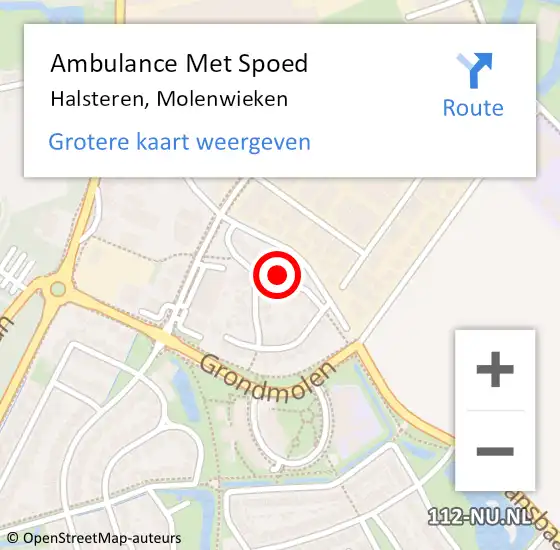 Locatie op kaart van de 112 melding: Ambulance Met Spoed Naar Halsteren, Molenwieken op 16 augustus 2018 18:56