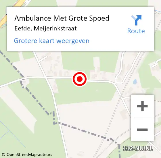 Locatie op kaart van de 112 melding: Ambulance Met Grote Spoed Naar Eefde, Meijerinkstraat op 16 augustus 2018 19:03