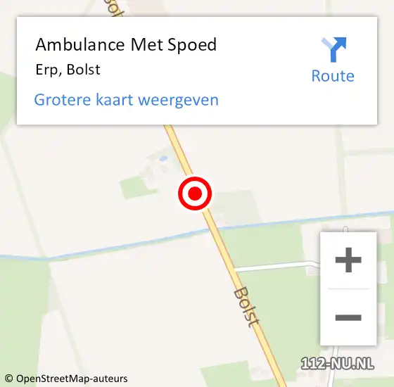 Locatie op kaart van de 112 melding: Ambulance Met Spoed Naar Erp, Bolst op 16 augustus 2018 20:36