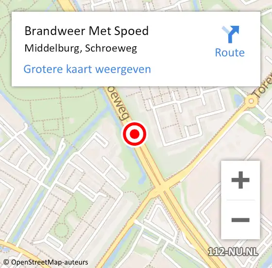Locatie op kaart van de 112 melding: Brandweer Met Spoed Naar Middelburg, Schroeweg op 16 augustus 2018 21:14