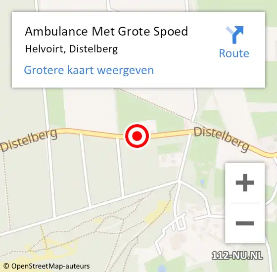 Locatie op kaart van de 112 melding: Ambulance Met Grote Spoed Naar Helvoirt, Distelberg op 16 augustus 2018 23:11