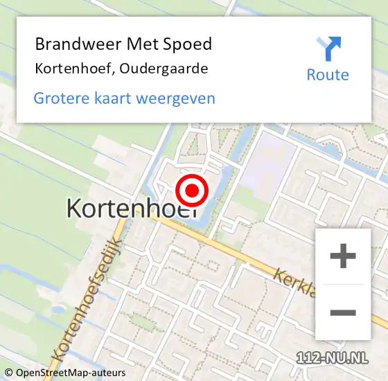 Locatie op kaart van de 112 melding: Brandweer Met Spoed Naar Kortenhoef, Oudergaarde op 17 augustus 2018 04:08