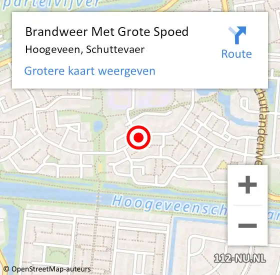 Locatie op kaart van de 112 melding: Brandweer Met Grote Spoed Naar Hoogeveen, Schuttevaer op 17 augustus 2018 04:13