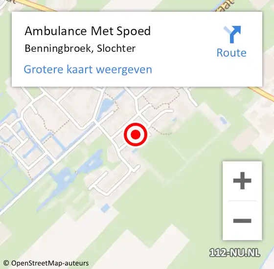 Locatie op kaart van de 112 melding: Ambulance Met Spoed Naar Benningbroek, Slochter op 17 augustus 2018 04:16