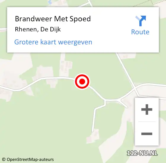 Locatie op kaart van de 112 melding: Brandweer Met Spoed Naar Rhenen, De Dijk op 17 augustus 2018 06:43