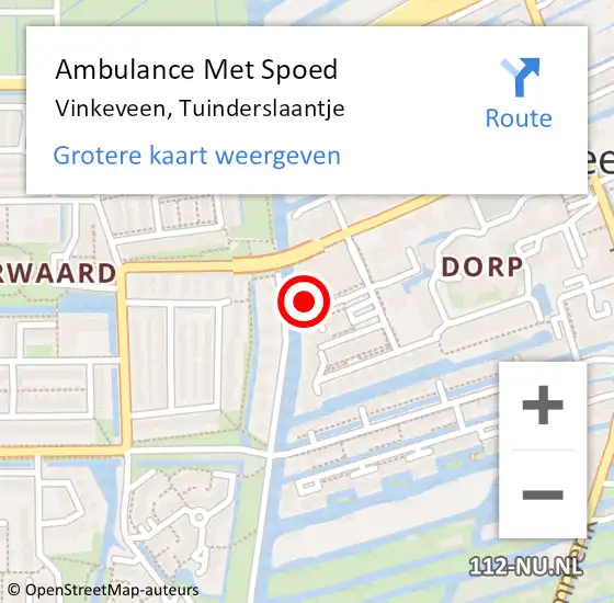 Locatie op kaart van de 112 melding: Ambulance Met Spoed Naar Vinkeveen, Tuinderslaantje op 17 augustus 2018 07:55