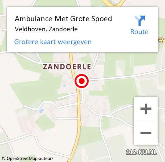 Locatie op kaart van de 112 melding: Ambulance Met Grote Spoed Naar Veldhoven, Zandoerle op 17 augustus 2018 08:30
