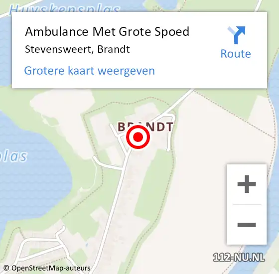 Locatie op kaart van de 112 melding: Ambulance Met Grote Spoed Naar Stevensweert, Brandt op 17 augustus 2018 09:38