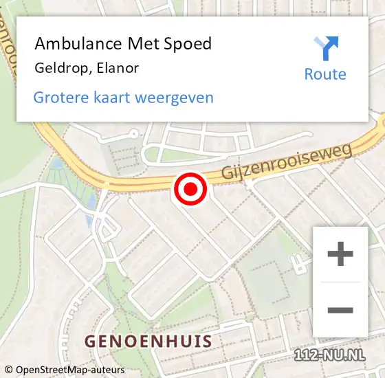 Locatie op kaart van de 112 melding: Ambulance Met Spoed Naar Geldrop, Elanor op 17 augustus 2018 10:34