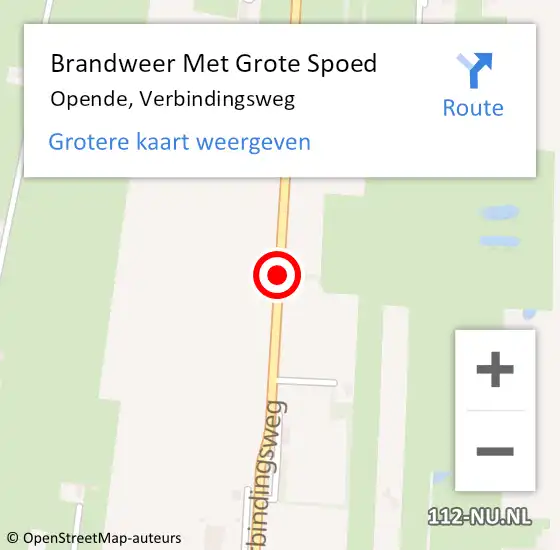 Locatie op kaart van de 112 melding: Brandweer Met Grote Spoed Naar Opende, Verbindingsweg op 6 maart 2014 10:11