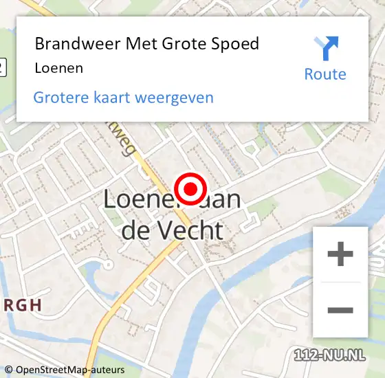 Locatie op kaart van de 112 melding: Brandweer Met Grote Spoed Naar Loenen op 17 augustus 2018 12:31