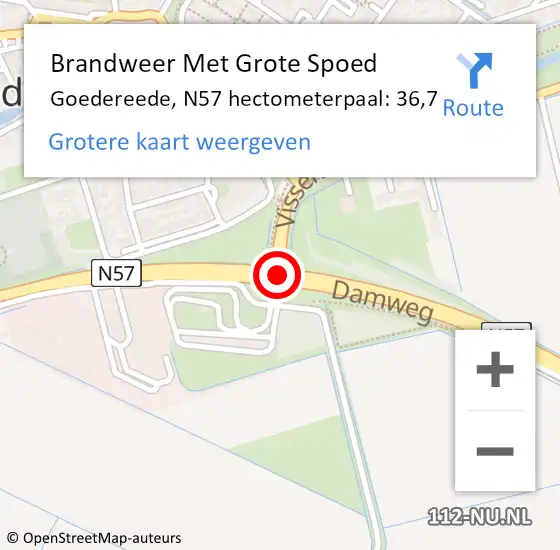 Locatie op kaart van de 112 melding: Brandweer Met Grote Spoed Naar Goedereede, N57 hectometerpaal: 36,7 op 17 augustus 2018 13:32